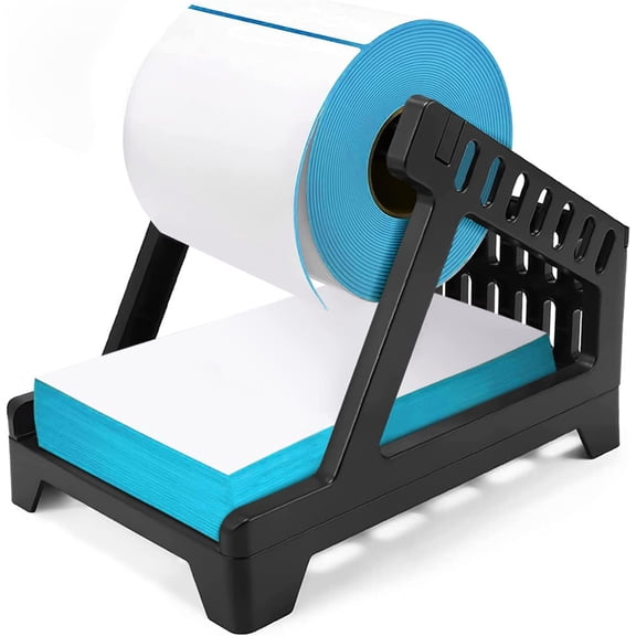 NOGIS Label Holder, Thermal Shipping Label Holder for Rolls and Fan-Fold Labels, Desktop Label Printer Accessory for Office, Home, Black