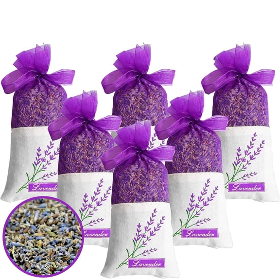 NOGIS Lavender Sachets Bag for Drawers and ClosetsPerfect for Cars, Gym Bags or Anyplace That Needs to Smell BetterLong-Lasting Fresh ScentsPack of 6
