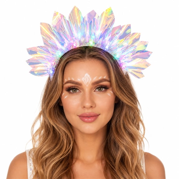 NOGIS Led Glow Headband, One Size Fits All, 3 Flashing Modes. Premium Material, Widely Used for Parties, Weddings, and Photography.