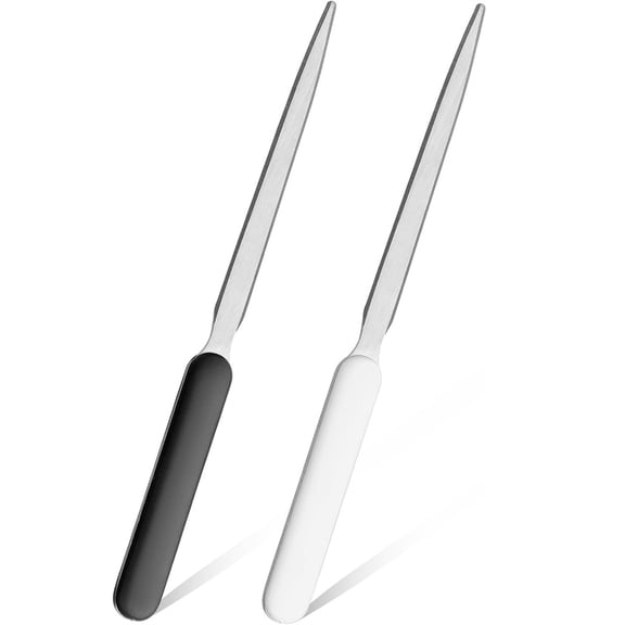 NOGIS Letter Opener Knife Stainless Steel 2PCS Office Letter Opener, Envelope Openers, Lightweight Mail Slitters, Letter Knives for Office Home Supplie (Black, White)