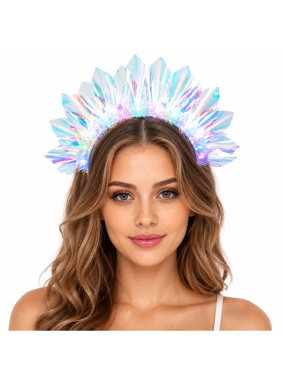 NOGIS Light Up Headbands Led Glow Hair Band Flashing Holiday Rave Costume Hair Accessories for Women