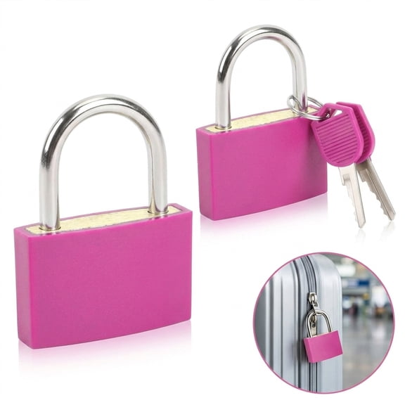 NOGIS Luggage Lock with Keys 2Pcs Padlock Large Suitcase Lock Luggage Locks Padlocks for Suitcase Backpack Gym Locker Jewelry Box Padlock (42mm, Pink)