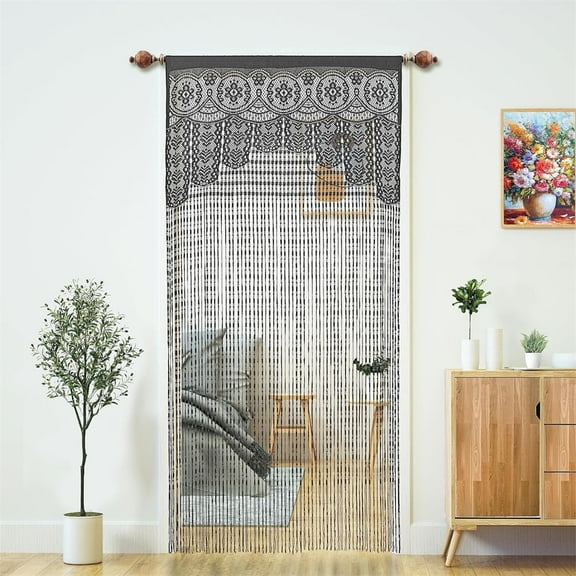 NOGIS Macrame Curtains for Door Wall,Macrame Lace Door String Curtain for Doorways,Room Divider Doorway Window Panel Room Divider Wall Closet Curtains for Closet Door Drapes (39.3×79in,Gray)
