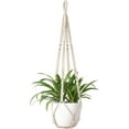 thumbnail image 1 of NOGIS Macrame Plant Hanger Indoor Hanging Planter Basket with Wood Beads Decorative Flower Pot Holder No Tassels for Indoor Outdoor Boho Home Decor 35 Inch, Ivory, 1 of 7