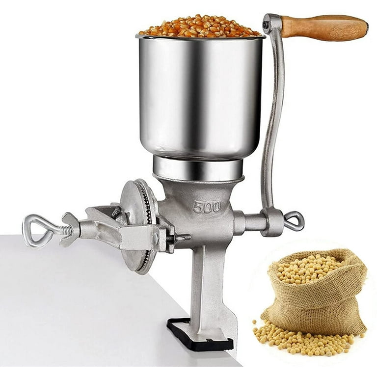 NOGIS Manual Grain Grinder Mill, Adjustable Grain Blender Machine, Cast  Iron Grain Crusher with Large Material Funnel for Wheat Bean Rice Coco  Pepper Grains Nuts for Home Kitchen 