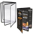 thumbnail image 1 of NOGIS Menu Covers 8.3 x 11.7 Inch Restaurant Menu-Holder - 2PCS 4 Page 8 View Transparent Menu Sleeve,Fits A4 Size Paper for Restaurant Menu Home Shool Office Daily (Black), 1 of 7
