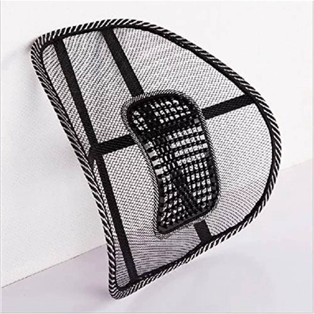NOGIS Mesh Back Lumbar Support with Massage Beads Back Support Seat Cushion with Breathable Mesh