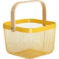 thumbnail image 1 of NOGIS Mesh Steel Storage Organizer Basket, Multi-Functional Metal Wire Hanging Kitchen Baskets Fruit Basket with Bamboo Handle Ideal for Kitchen, Bathroom, Pantry, Cabinet Home, Shopping,Yellow, 1 of 7