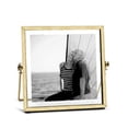 thumbnail image 1 of NOGIS Metal Picture Frames, Ornate Minimal Floating Edge Clear Glass Table Top Easel Stand Photo Frames in Gold, 4 x 4, Assortment Variety, 1 of 7