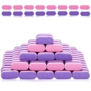 NOGIS Mini Nail Buffer 40 Pack, Buffers for Acrylic Nails and Natural Nails, 100/180 Grit Nail Buffer Block Nail File Bulk Small Buffing for Nail Buff Professional Manicure Set Purple/Pink