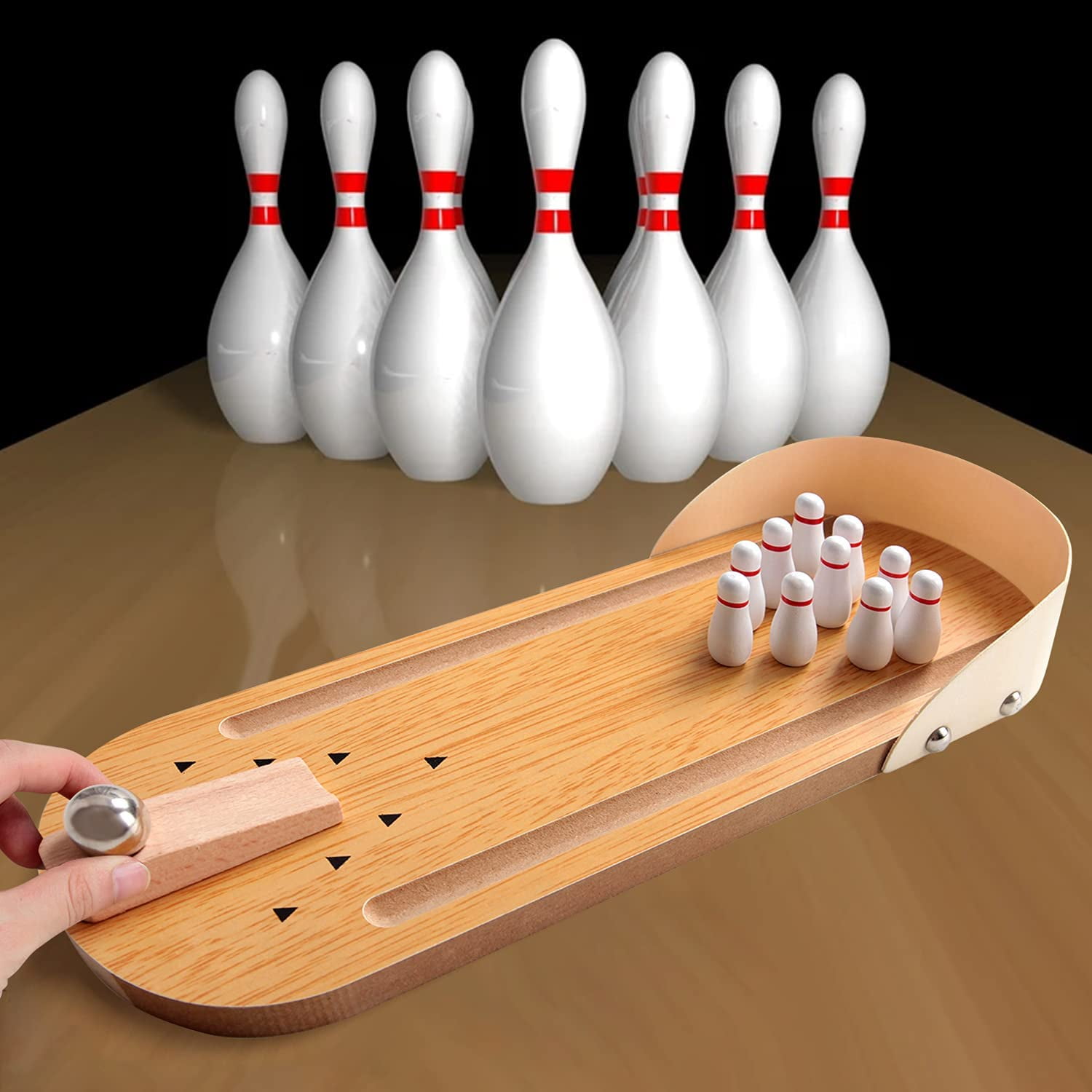 Herrnalise Tabletop Bowling Game for Kids, Adults & Family. Fun