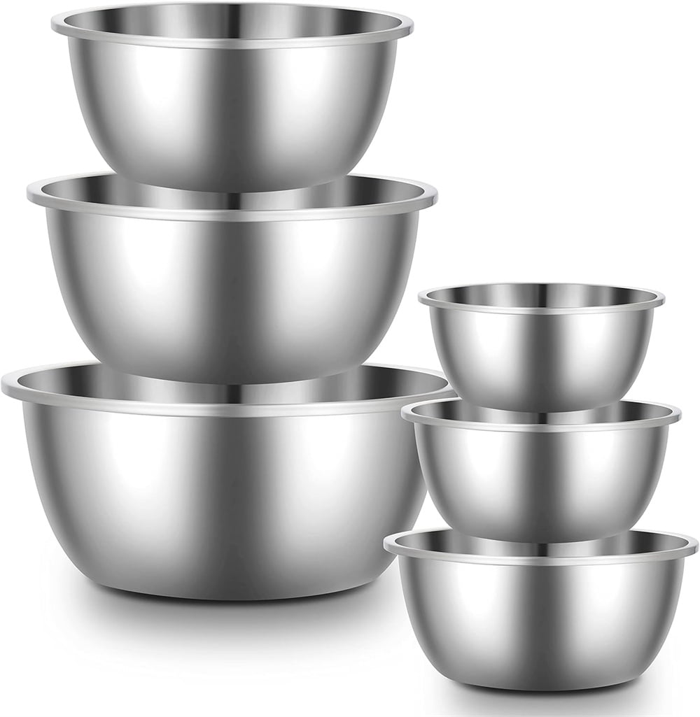 Classic Stainless Steel 6-Piece Mixing Bowl Set