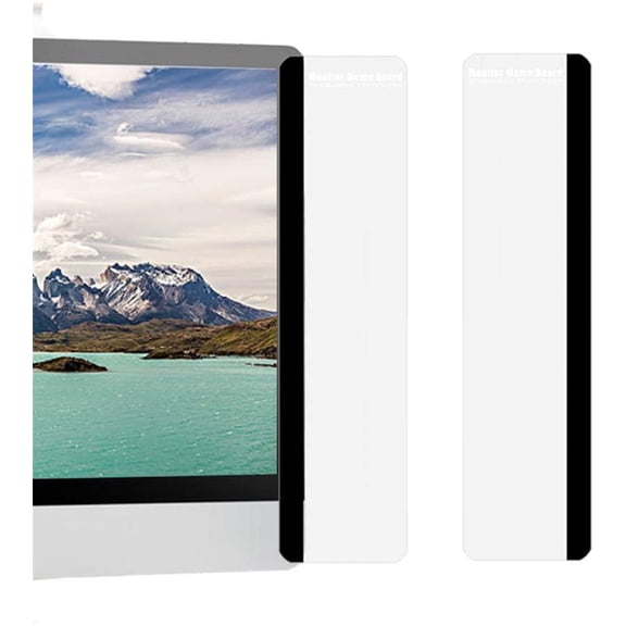 NOGIS Monitor Memo Board Computer, Monitor Sticky Note Holder, Acrylic Transparent Message Board for Office 1 Set(Left & Right)