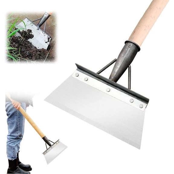 NOGIS Multifunctional Cleaning Shovel, Square Garden Spade Shovel - Manganese Steel Flat Shovel Not Include Pole, 8-12" Heavy Duty Garden Tool for Digging, Lawn Edging, and Weed Removal (30CM)