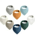 thumbnail image 1 of 8 Pack Muslin Baby Bibs Baby Bandana Drool Bibs 100% Cotton for Unisex Boys Girls, NOGIS 8 Solid Colors Set for Teething and Drooling (Style1), 1 of 7
