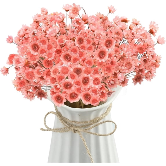 NOGIS Natural Dry Flowers Brazilian Small Star Daisy Dried Flowers Dried Daisy Flowers Decorative Mini Daisy Chamomile Bouquet for Wedding Floral Arrangements Decorations (Pink, 100 Pcs)