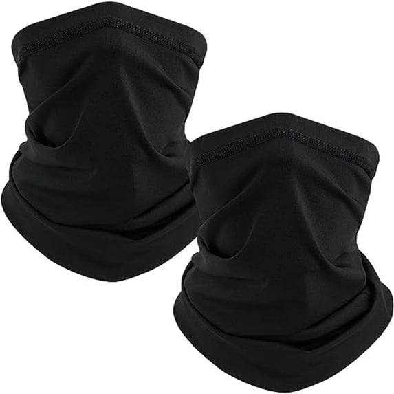 NOGIS Neck Gaiter Elastic Face -Mask for Men and Women Face Cover Scarf for Running Cycling Dust Sun UV Protection 2Pack Black