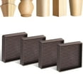 thumbnail image 1 of NOGIS Non Slip Furniture Pads - 3x3 Square Rubber Anti Skid Caster Cups Leg Coasters - Couch, Chair, Feet, and Bed Stoppers with Anti - Sliding Floor Grip (Set of 4) Brown, 1 of 7