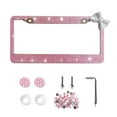 thumbnail image 1 of NOGIS Pink Bling License Plate Frame for Women, Diamond Rhinestone License Plate Frame Red Bling Car Accessories for Women Girls (Pink&White-Bow), 1 of 7
