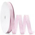 thumbnail image 1 of NOGIS Pink Gingham Ribbon, 0.4 inch x 50Yd Pink and White Thin Crafts Ribbon Buffalo Checker Ribbons for Hair Accessories Picnic School and Birthday Gift Wrapping, 1 of 7