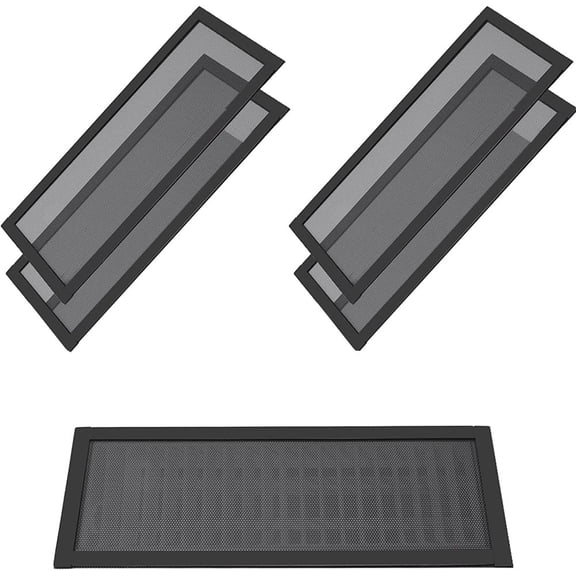 NOGIS Plastic Mesh 4"w x 10"L Floor Vent Covers - Black 4 Pack