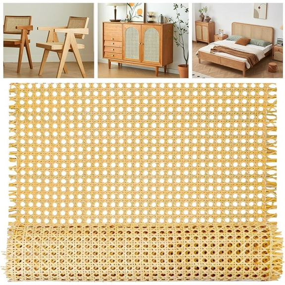 NOGIS Plastic Rattan Cane Webbing Roll, 17.7 x 39.3 Inch Hexagon Pre-Woven Open Mesh Cane, Imitation Rattan Webbing Roll for DIY Caning Projects, Furniture, Chair, Cabinet