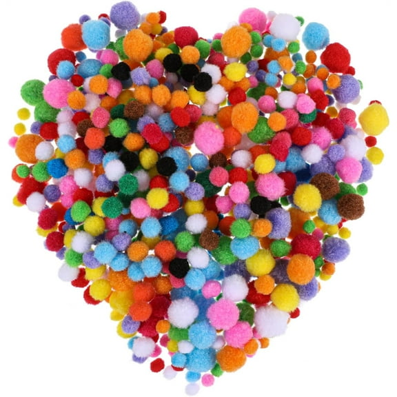 NOGIS Pom Poms 400 Pcs Craft Making Assorted Sizes 10mm-30mm Multi Colors High-Elastic Mini Pom Poms Soft and Fluffy Arts and Crafts for Creative Craft Art DIY Material