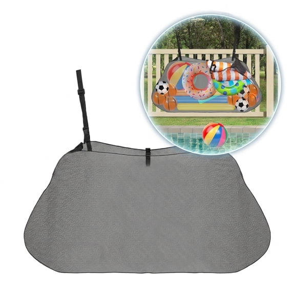 NOGIS Pool Storage Bag Pool Toy Storage Swimming Pool Bag Large Hanging Net Bag Swimming Pool Accessories Toy Organizer for Inflatables, Pool Toys, Floats, Football, Basketballs Supplies(Black)