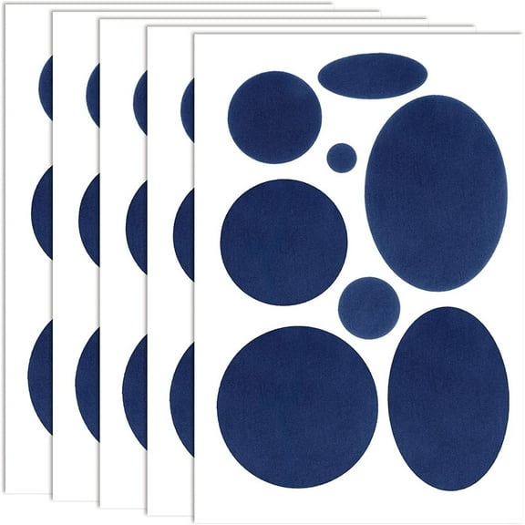 NOGIS Puffer Down Jacket Repair Patch Kit 40pcs, Blue Nylon Fabric Repair Patch Self Adhesive Waterproof Stick On Patches Tape for Coat Clothing Tent Sleeping Bags Ski Pants Holes Fixing Round