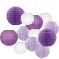 thumbnail image 1 of NOGIS Purple White Party Decorations 12 Pcs Round Chinese Paper Lanterns Paper Lanterns Decorative for Wedding Graduation Anniversary Birthday Party Decorations, 1 of 7