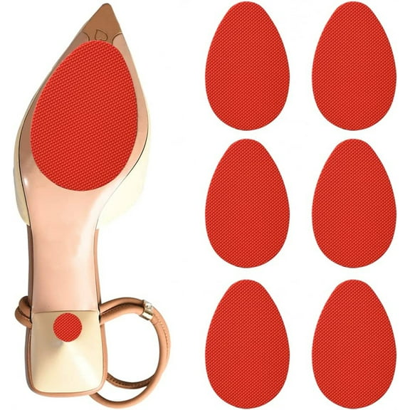 NOGIS Red Sole Protector,Red Bottom Protectors,Shoe Grips on Bottom of Shoes, Shoe Sole Protector, Anti Slip Shoe Grips,Non Slip Shoe Pads,Red Bottom Stickers for Shoes (Red - 3 Pairs)