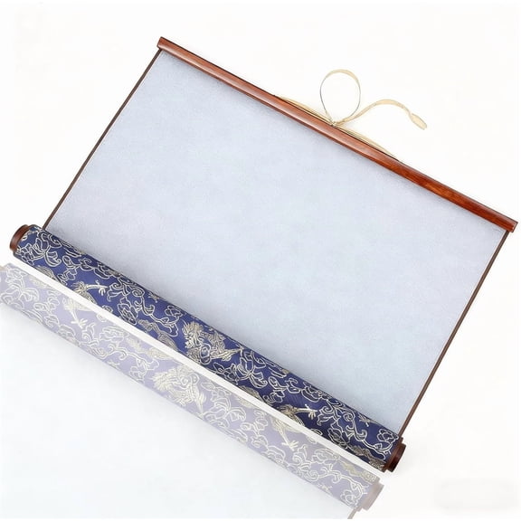 NOGIS Reusable Chinese Water Paper Calligraphy Fabric Book, Chinese Water Writing Cloth Set for Practicing Calligraphy Gift with Characteristics Suitable as a Gift (Blue)