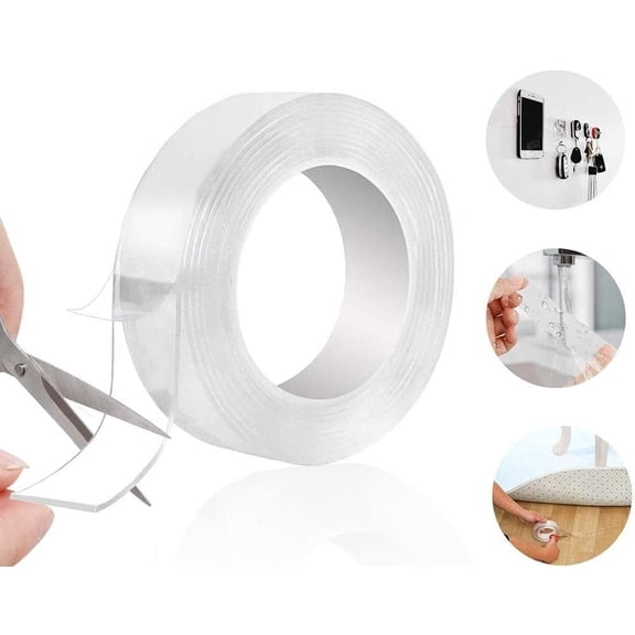NOGIS Reusable Removable Washable Double Sided Sticky Strips Seamless Traceless Nano Grip Tape