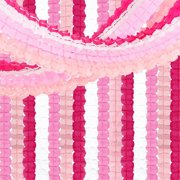 NOGIS Rose-Red Pink-White Fall Party-Decorations - 12pcs Streamers-Garland Birthday Baby Shower 4-Leaf Clover Paper Banners,Sunset Autumn Thanksgiving Bridal Wedding Graduation Backdrop Decor