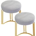 thumbnail image 1 of NOGIS Round Stool Cover 12-14 Inch Bar Stool Covers Round, Luxurious Fabric Stretchable, Washable Dustproof Soft and Durable, Applicable to Round Stool and Square Stool (2Pcs, Gray), 1 of 7