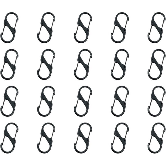 NOGIS S Carabiner Small Alloy Snap Hook 20Pcs Mini Spring Clips 1.6 Inch Keychain Clip Tiny Clip Attachment Dual Gate S Binder Carabiner Spring Wire Gate Snap Buckle Tool or Fishing/Camping