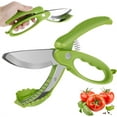 thumbnail image 1 of NOGIS Salad Scissors for Chopped Salad – Stainless Steel Multiblade Lettuce Chopper with Spring Mechanism & Anti-Slash Guard for Quick, 8.9" Versatile Cooking Scissors for Kitchen Use, 1 of 7