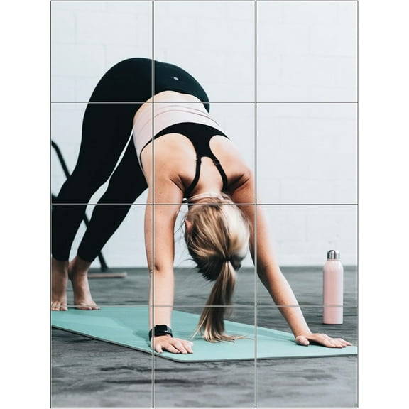 NOGIS Self Adhesive Acrylic Mirror, 12 Pack Self Adhesive Mirror Tiles Wall Mirror Sticker, DIY Flexible Mirror Sheet Non Glass Mirror for Home Living Room Wall Decor, 4 x 4 inch