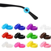 NOGIS Silicone Eyeglass Sleeve Retainer Comfort Anti-Slip Temple Tips Ear Pad for Sunglasses Reading Glasses Round 12 pair Multicolored