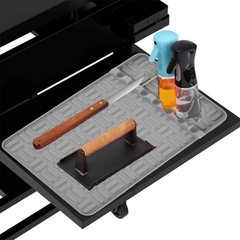 NOGIS Silicone Griddle Tools Mat for Blackstone,Spatula Mat with Drip