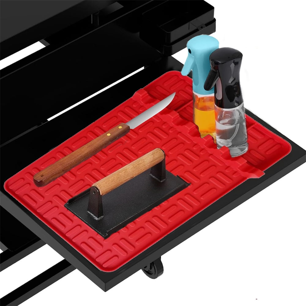 NOGIS Silicone Griddle Tools Mat for Blackstone,Spatula Mat with Drip