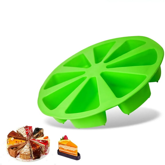 NOGIS Silicone Scone Pan For Baking Triangle Cavity Cornbread Pan 8 Cavity Cake Pans,muffin Pan,pizza Slices Pan, Soap Mold, Soap Bakeware Sets 1pcs Green