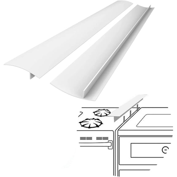 NOGIS Silicone Stove Gap Covers (2 Pack), Heat Resistant Oven Gap Filler Seals Spaces Between Stovetop and Counter, Easy to Clean Stove Side Guard (21 Inches, White)