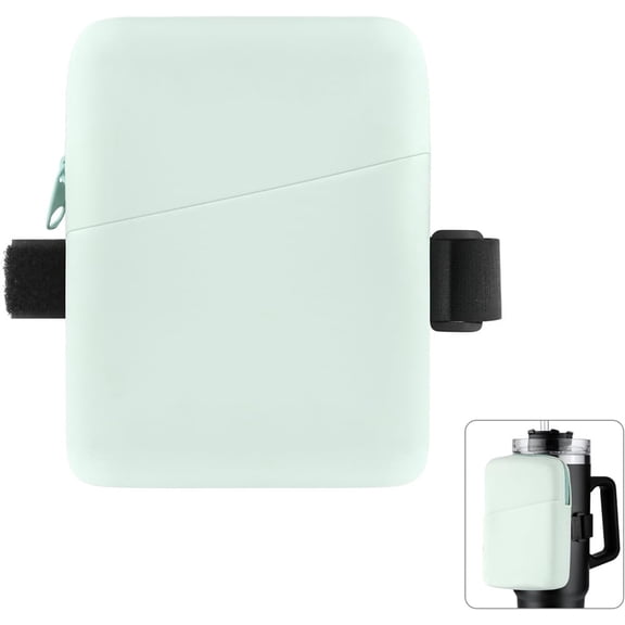 NOGIS Silicone Water Bottle Pouch for Stanley Cup, Water Bottle Handheld Caddy Gym Water Bottle Pouch Bag for Running Biking for Storing Cards Keys Lipsticks Earphones (Green)