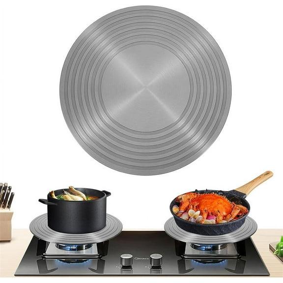 NOGIS Simmer Plate Heat Diffuser for Gas Stove 9.4'' Round Stove Diffuser Fast Defrosting Tray Simmer Ring Plate Multifunctional Thawing Plate for Gas Stovetop Pot Protection