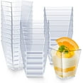 thumbnail image 1 of NOGIS Small Clear Plastic Dessert Cups, Disposable Mini Square Appetizer / Shooter Cup For Parfait, Desert, Pudding, Yogurt And Snacks, 50 pieces, 2.28" x 2.95" x 1.57" (5 Oz), 1 of 7