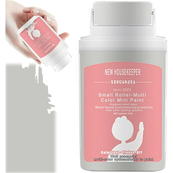 NOGIS Small Roller Wall Patching Brush, Wall Repair Paste Roller Tool, DIY Renovation Wall Spackle Roller with Latex Paint Gray 100g (Gray)