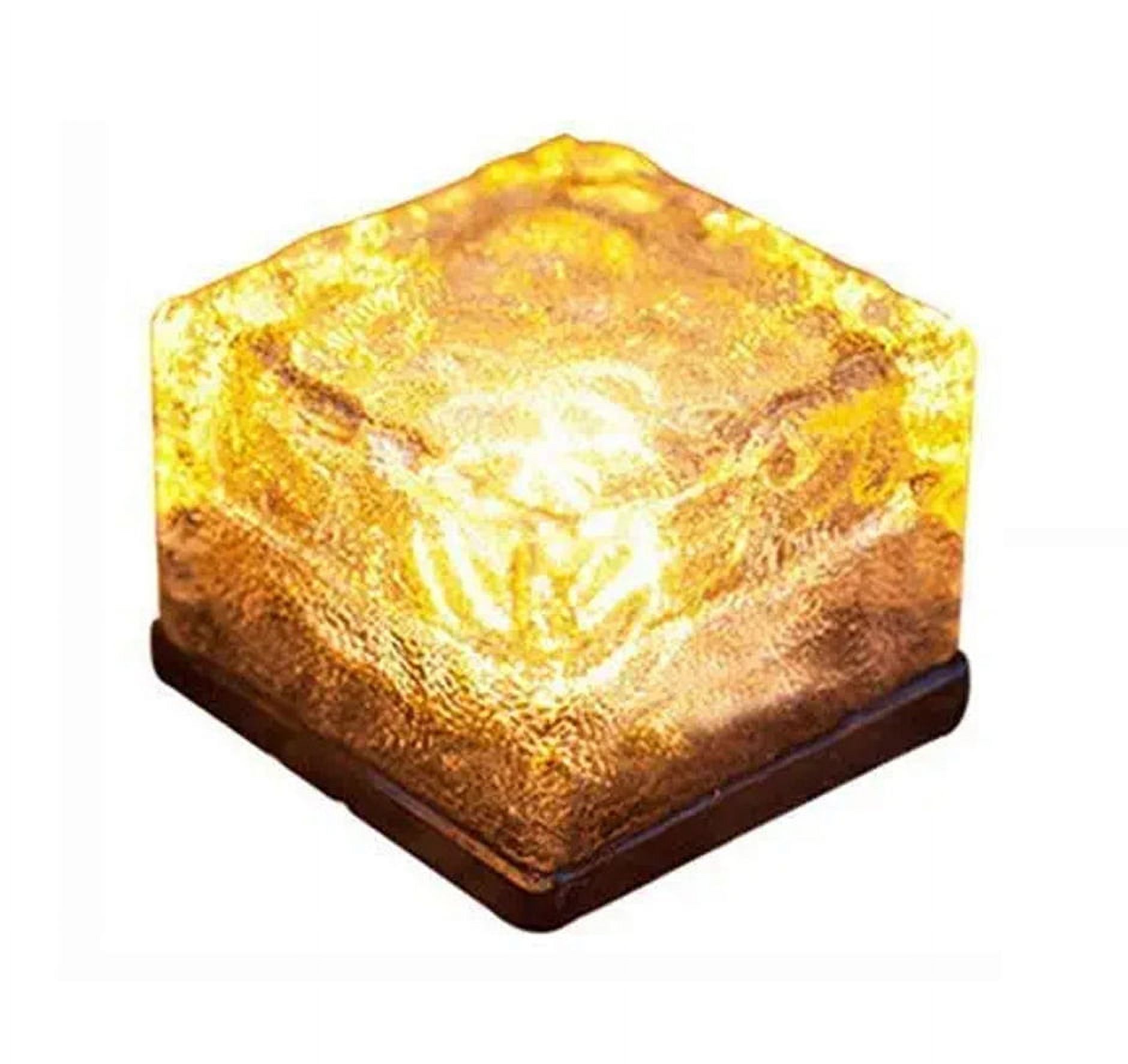 NOGIS Solar Glass Brick Light Crystal Brick Stone Garden Solar Ice