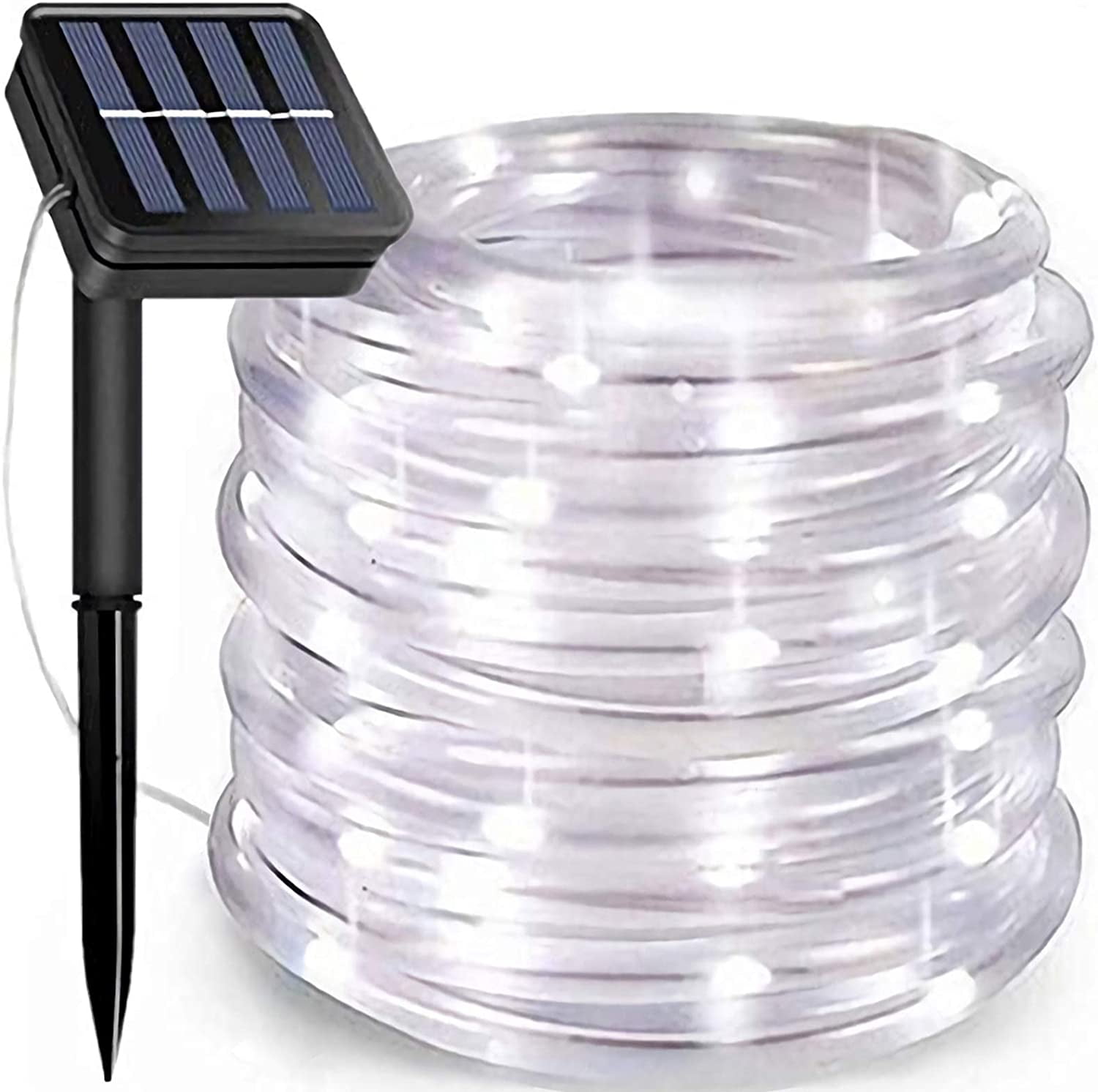 NOGIS Solar Rope Lights, 72 Feet 200 LED 8 Modes Solar Rope String Lights Outdoor Fairy Lights
