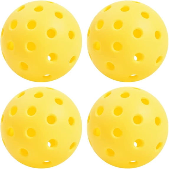 NOGIS Sports Outdoor Pickleballs - 40 Holes Pickleball Balls - (USAPA) Approved Portable Pickle Ball for Recreational & Club Play -3 Packs of Pickleballs (Yellow)